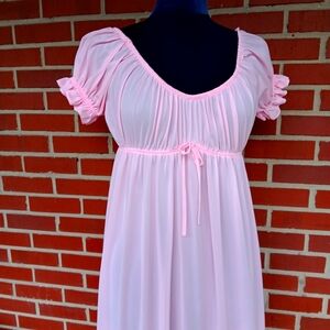 Pink Nylon Regency Style Pink Nightgown. Large